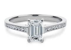 Mia - Emerald - Labgrown Diamond, Diamond Band Engagement Ring