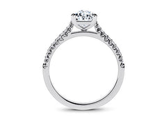 Bella - Pear - Natural Diamond, Diamond Band Engagement Ring