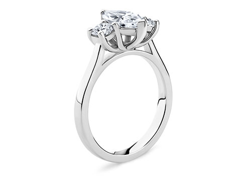 Angela - Marquise - Natural Diamond Trilogy Engagement Ring