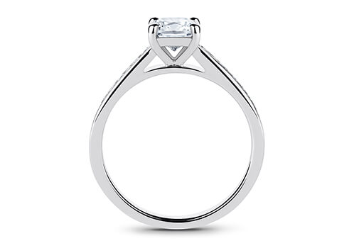Mia - Cushion - Natural Diamond, Diamond Band Engagement Ring