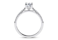 Bella - Oval - Natural Diamond, Diamond Band Engagement Ring