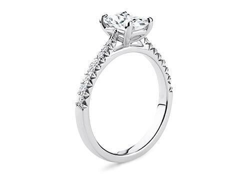 Bella - Radiant - Labgrown Diamond, Diamond Band Engagement Ring