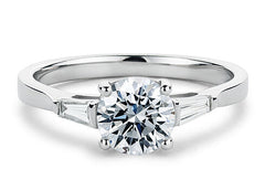 Maria - Round - Natural Diamond Trilogy Engagement Ring