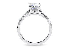 Bella - Cushion - Natural Diamond, Diamond Band Engagement Ring