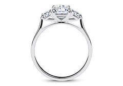 Angela - Cushion - Natural Diamond Trilogy Engagement Ring
