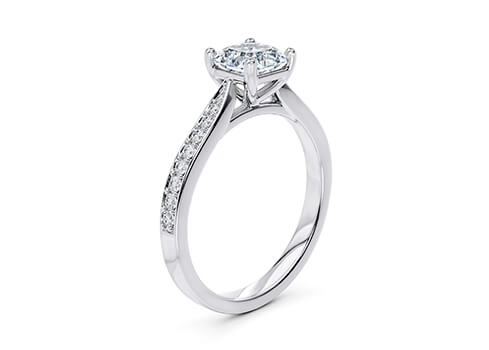 Angelina - Asscher - Labgrown Diamond, Diamond Band Engagement Ring