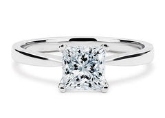 Lucia - Princess - Natural Diamond Solitaire Engagement Ring