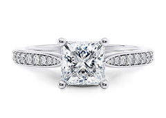 Angelina - Princess - Labgrown Diamond, Diamond Band Engagement Ring