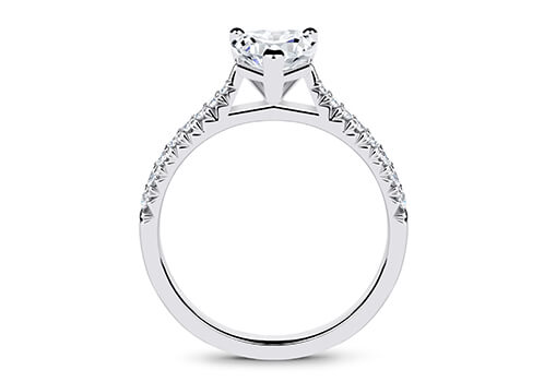 Bella - Heart - Natural Diamond, Diamond Band Engagement Ring