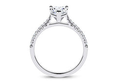 Bella - Heart - Natural Diamond, Diamond Band Engagement Ring