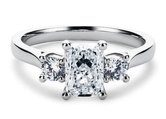 Angela - Radiant - Labgrown Diamond Trilogy Engagement Ring