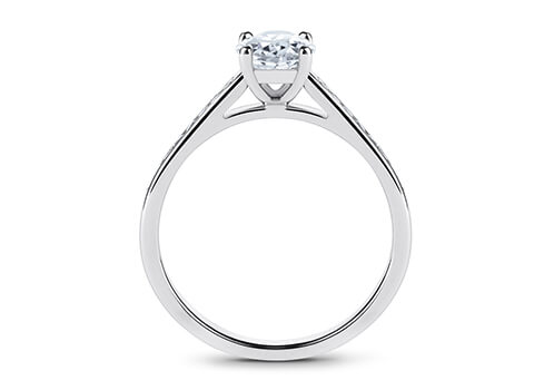 Mia - Oval - Labgrown Diamond, Diamond Band Engagement Ring
