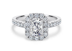 Jianna - Radiant - Natural Diamond Halo Engagement Ring