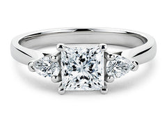 Rosina - Princess - Labgrown Diamond Trilogy Engagement Ring