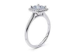 Daniella - Princess - Natural Diamond Halo Engagement Ring
