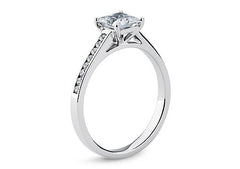 Mia - Princess - Labgrown Diamond, Diamond Band Engagement Ring