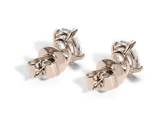 Oval Diamond Stud Earrings in Rose Gold
