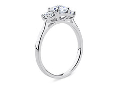 Angela - Asscher - Natural Diamond Trilogy Engagement Ring