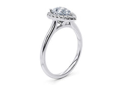 Daniella - Pear - Natural Diamond Halo Engagement Ring