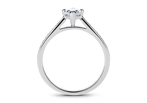 Mia - Marquise - Natural Diamond, Diamond Band Engagement Ring
