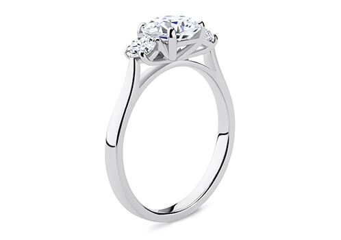Angela - Cushion - Labgrown Diamond Trilogy Engagement Ring