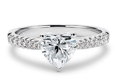 Bella - Heart - Natural Diamond, Diamond Band Engagement Ring