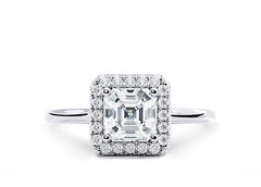 Daniella - Asscher - Natural Diamond Halo Engagement Ring