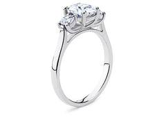 Angela - Oval - Natural Diamond Trilogy Engagement Ring