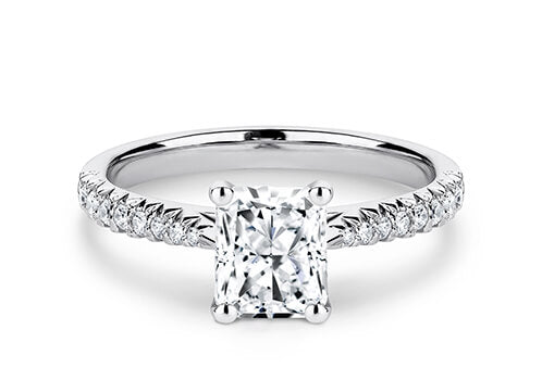 Bella - Radiant - Labgrown Diamond, Diamond Band Engagement Ring