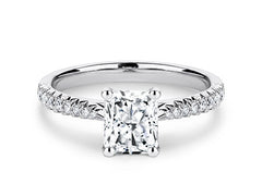 Bella - Radiant - Labgrown Diamond, Diamond Band Engagement Ring