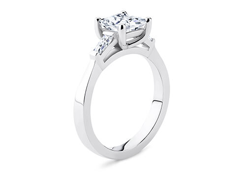 Maria - Princess - Natural Diamond Trilogy Engagement Ring