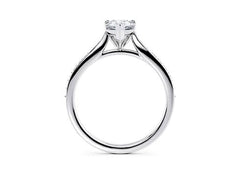 Angelina - Pear - Natural Diamond, Diamond Band Engagement Ring