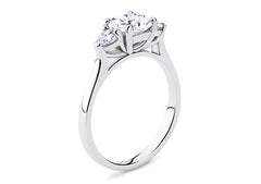 Rosina - Cushion - Natural Diamond Trilogy Engagement Ring