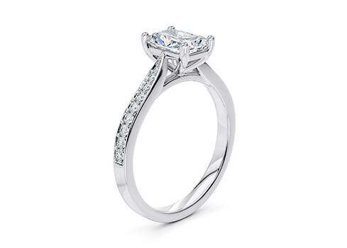 Angelina - Radiant - Labgrown Diamond, Diamond Band Engagement Ring