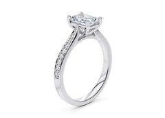 Angelina - Radiant - Natural Diamond, Diamond Band Engagement Ring