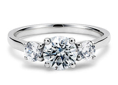 Angela - Round - Natural Diamond Trilogy Engagement Ring