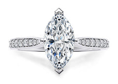 Angelina - Marquise - Natural Diamond, Diamond Band Engagement Ring