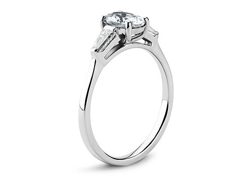 Maria - Oval - Natural Diamond Trilogy Engagement Ring