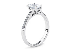 Mia - Oval - Natural Diamond, Diamond Band Engagement Ring