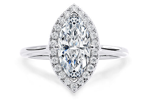 Daniella - Marquise - Natural Diamond Halo Engagement Ring