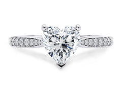 Angelina - Heart - Natural Diamond, Diamond Band Engagement Ring