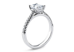 Bella - Emerald - Natural Diamond, Diamond Band Engagement Ring