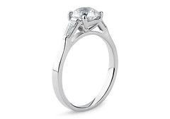 Maria - Round - Natural Diamond Trilogy Engagement Ring