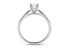 Mia - Emerald - Natural Diamond, Diamond Band Engagement Ring