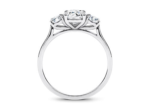 Angela - Round - Natural Diamond Trilogy Engagement Ring