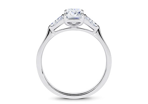 Maria - Emerald - Natural Diamond Trilogy Engagement Ring