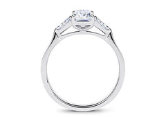 Maria - Emerald - Natural Diamond Trilogy Engagement Ring