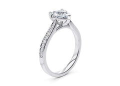 Angelina - Heart - Natural Diamond, Diamond Band Engagement Ring