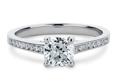 Mia - Cushion - Labgrown Diamond, Diamond Band Engagement Ring