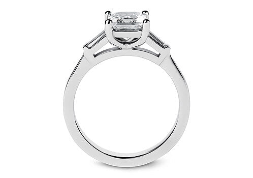 Maria - Princess - Natural Diamond Trilogy Engagement Ring